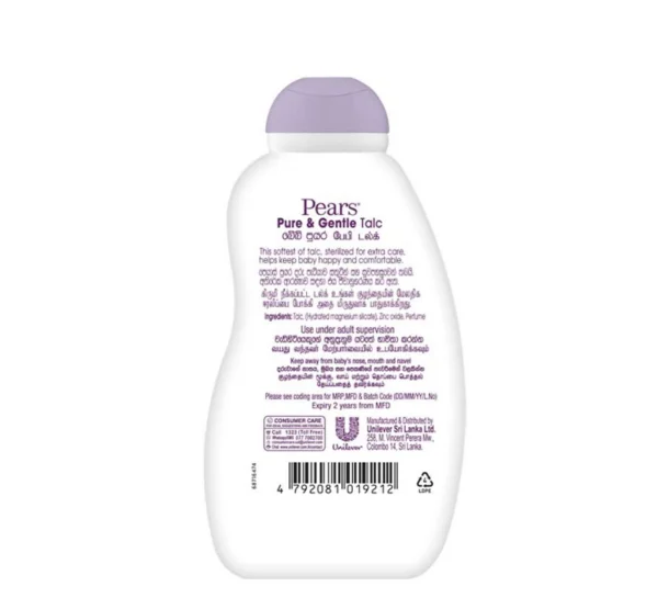 Pears Baby Talc Pure & Gentle – 90g - Image 2