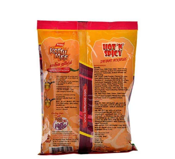 Prima Kottu Mee Hot & Spicy Noodles – 80g - Image 2